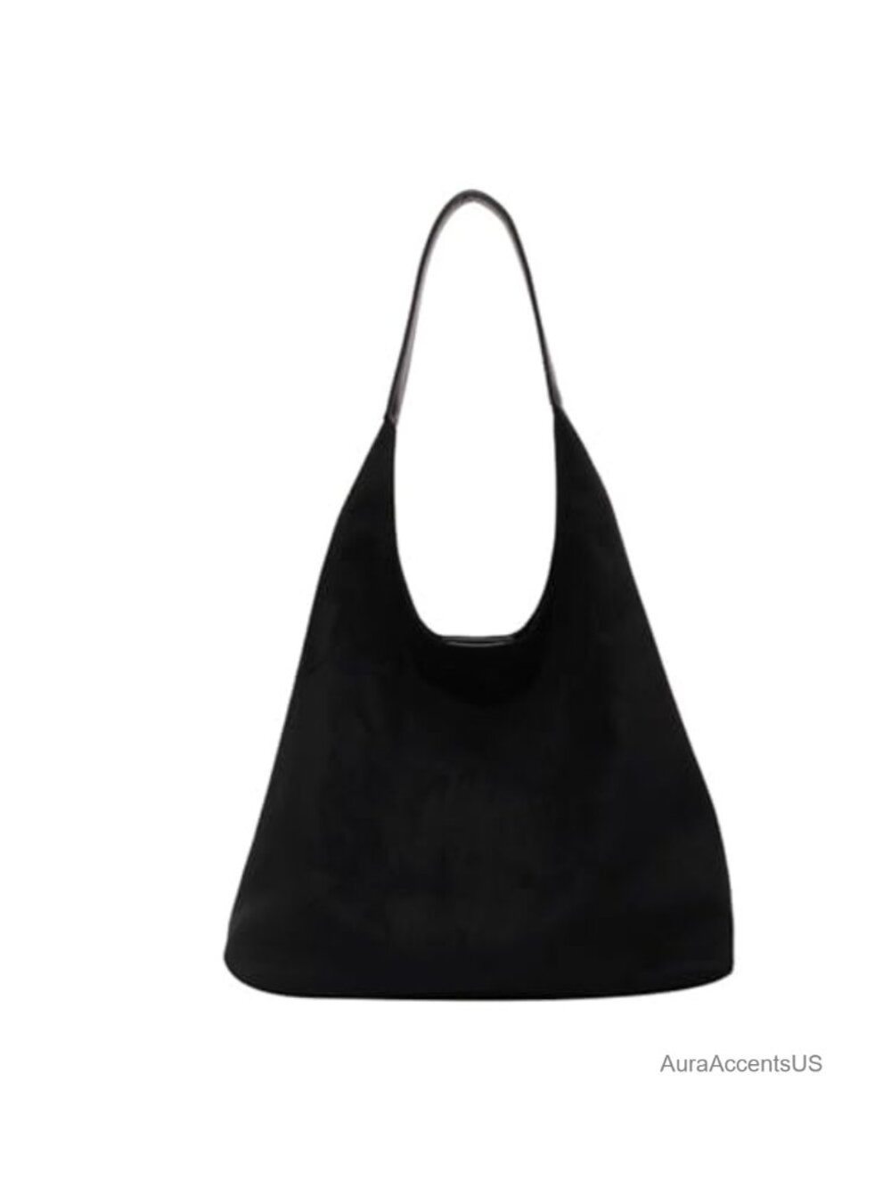 Faux Suede Hobo Shoulder Bag 2Pc Set Slouchy Purse with Pouch